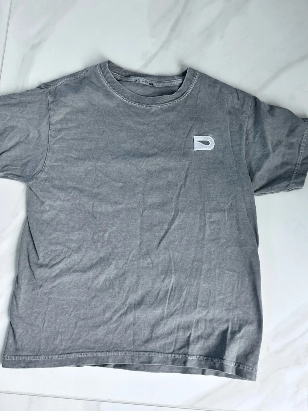 Drip gray T-Shirt with Small White Logo